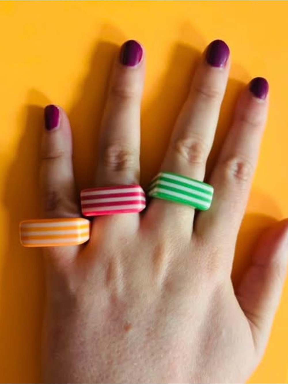 1960s Striped Mod Rings SET